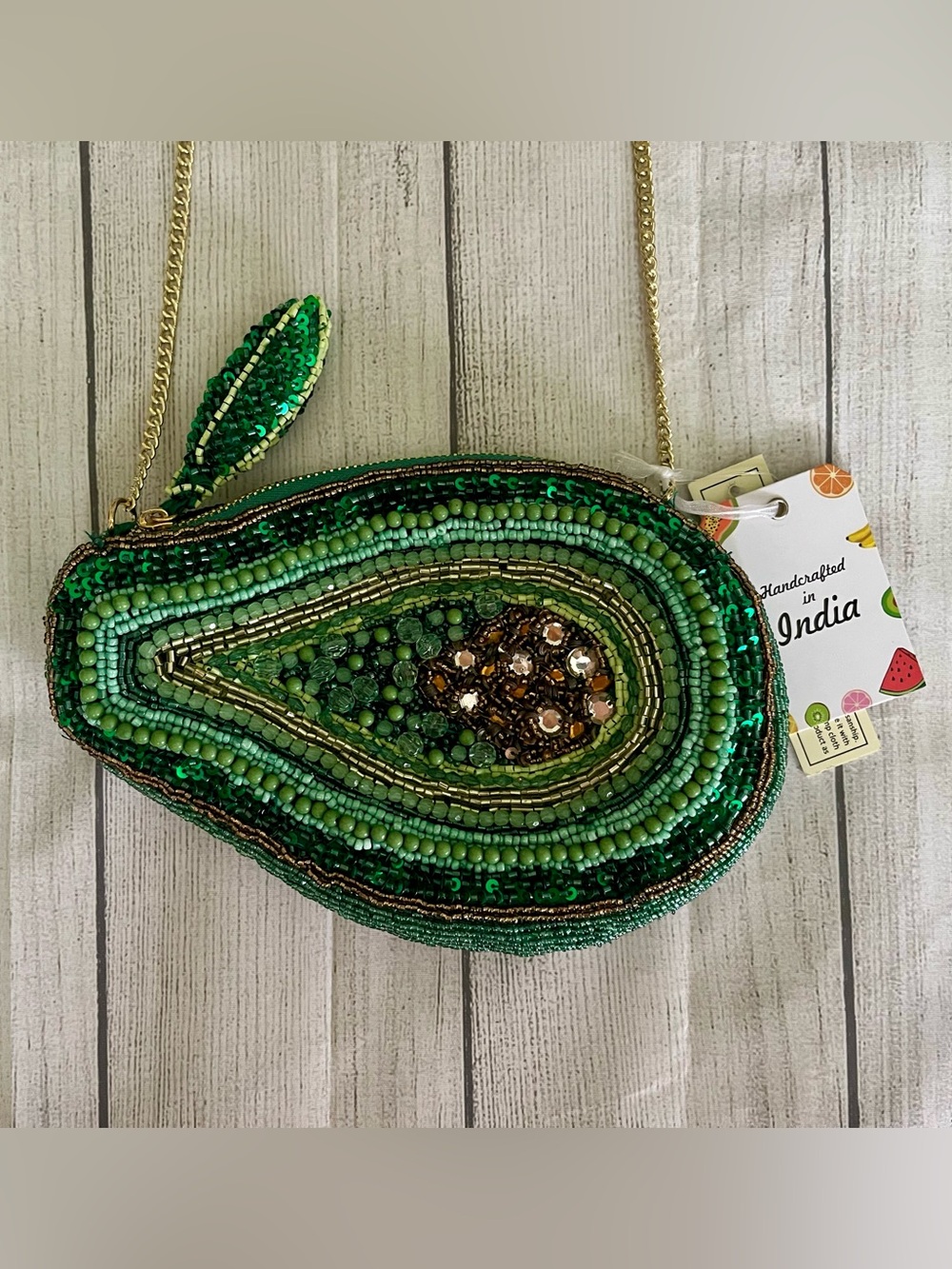 Viral Beaded Avocado Crossbody Bag 🥑 Handcrafted